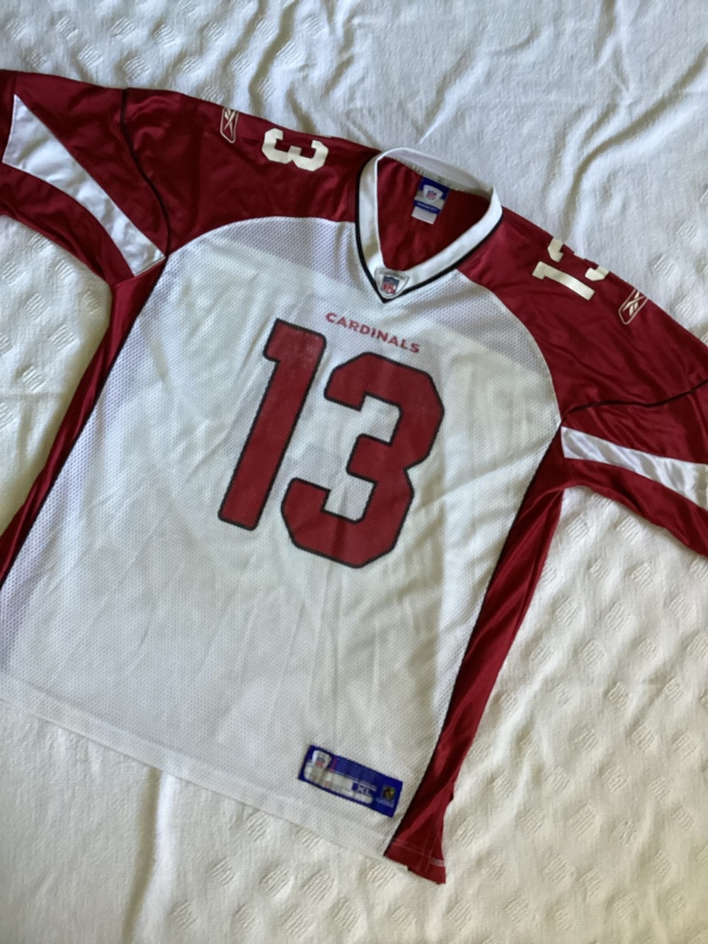 Kurt Warner Arizona Cardinals Reebok Jersey Mens XL White and Red Stitched